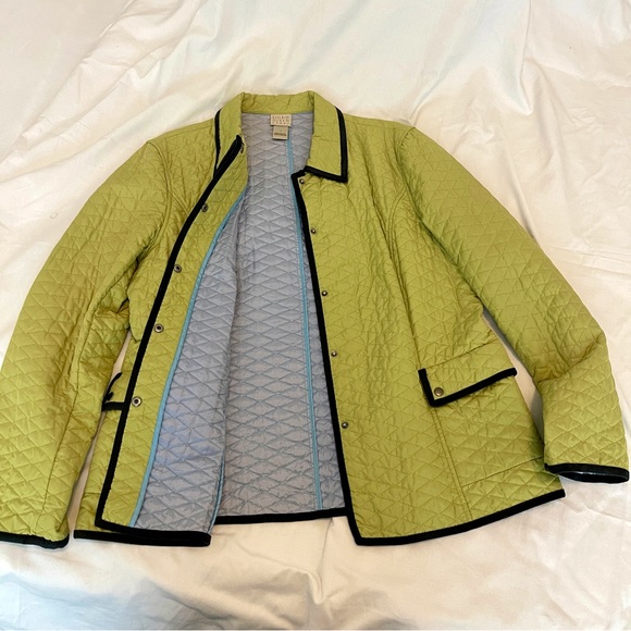 Sigrid Olsen Quilted Jacket Women’s Size L - Spring Colors Sweet Pea & Sky Blue - Picture 3 of 12